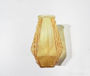 Antigüedades: JARRÓN ART DECO FACETADO VIDRIO